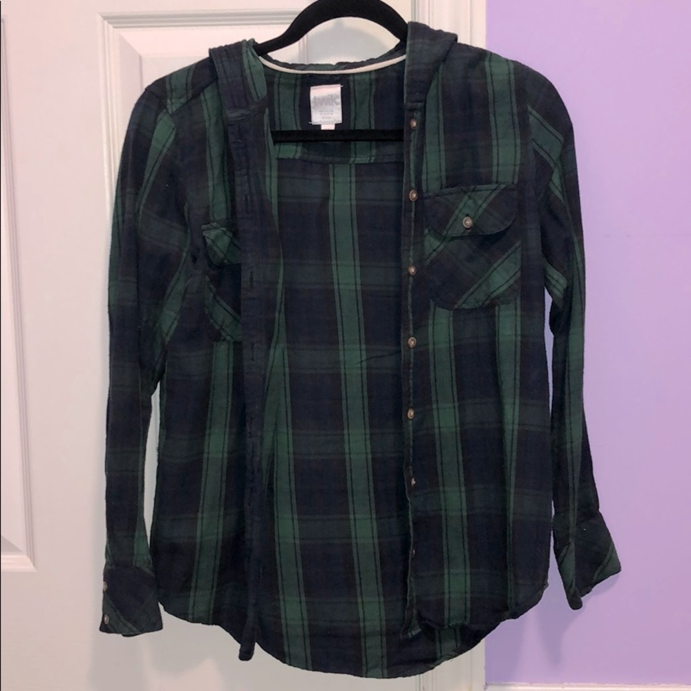 Twik blue green plaid shirt